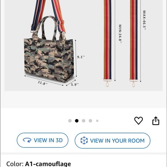 Canvas Tote Bag for Women Top Handle Handbag Crossbody Tote Bag for Women - Picture 2 of 2